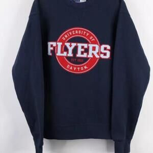 Vtg University Of Dayton Flyers Crewneck Sweatshirt Faded Spell Out Jk5674